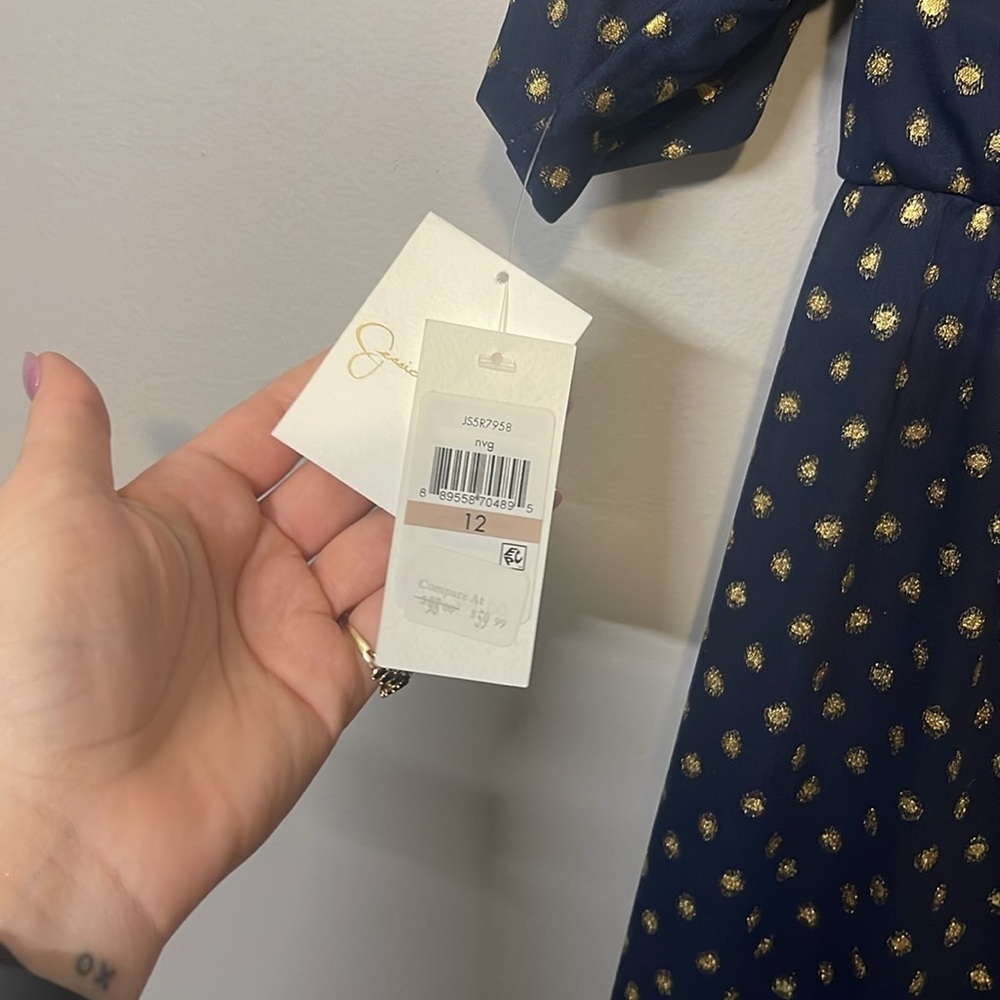 Navy and Gold Dress - Picture 5 of 6